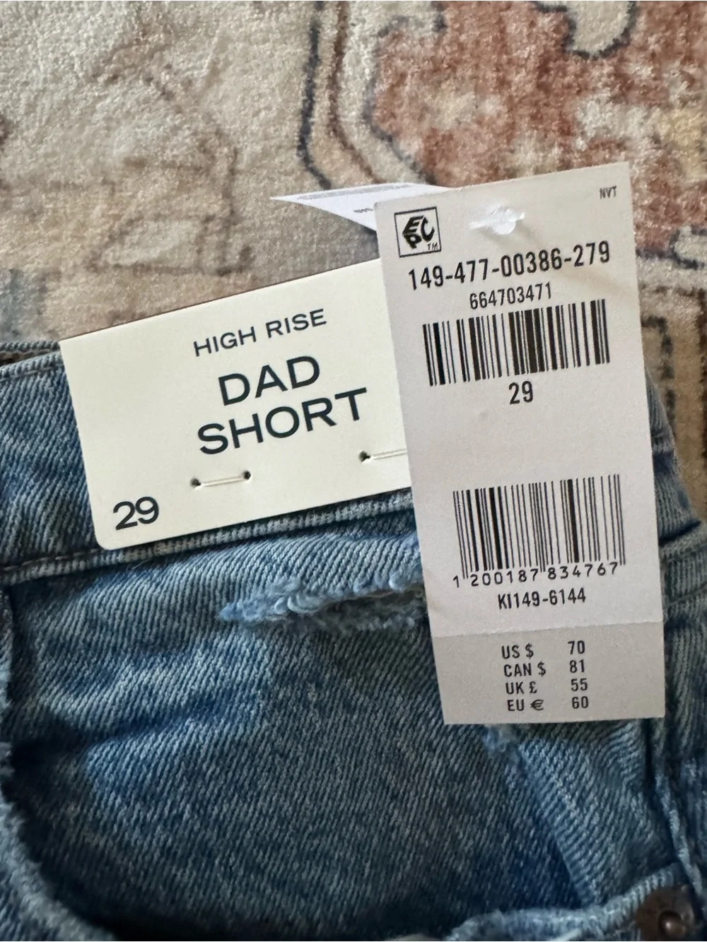 Abercrombie & Fitch High Rise Dad Short - Denim Cutoff Shorts